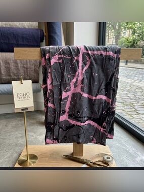 Pink and Black Abstract fabric 3 mitres long